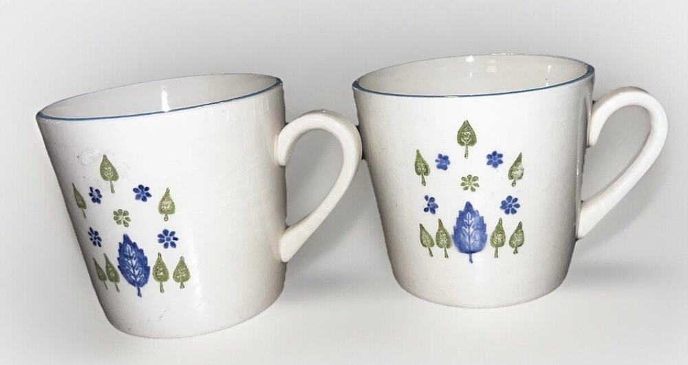 Vintage Marcrest China Swiss Alpine Mugs Cups Coffee Tea Mid century Set Of 2
